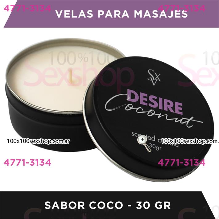 Cód: CA CR CT01 - Vela para masajes dessire con aroma a coco 30gr - $ 12300